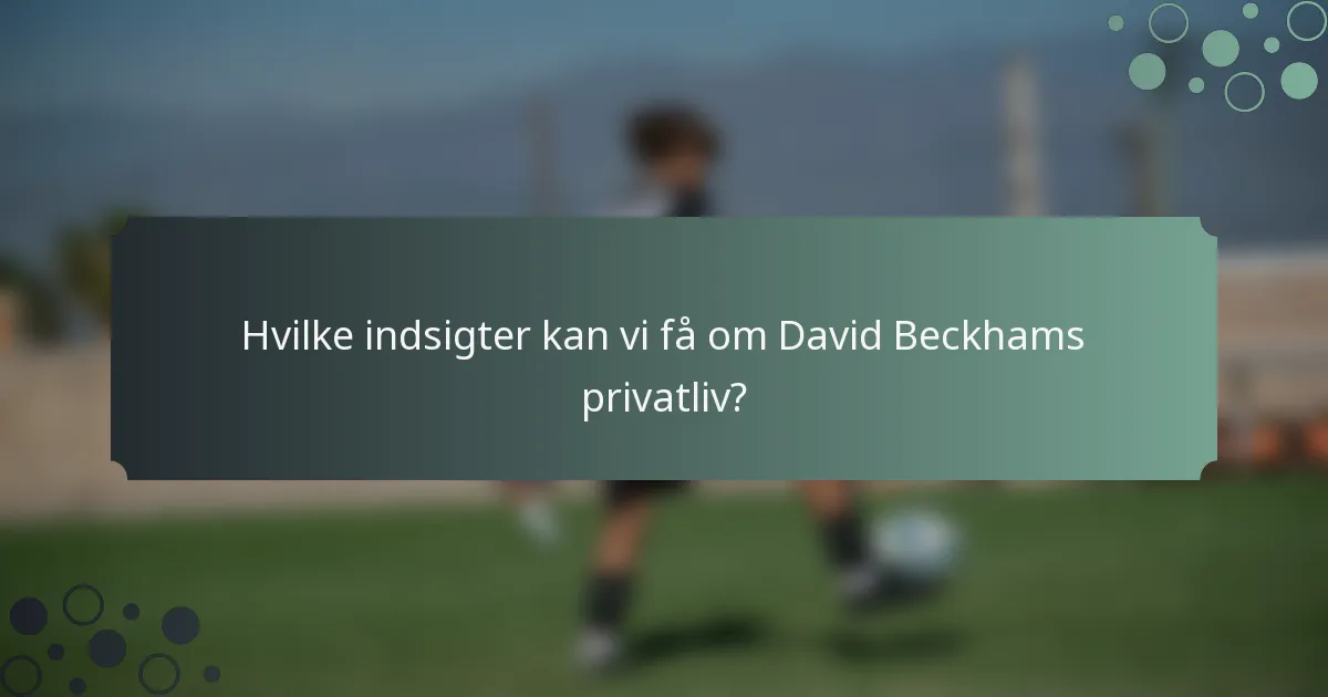 Hvilke indsigter kan vi få om David Beckhams privatliv?