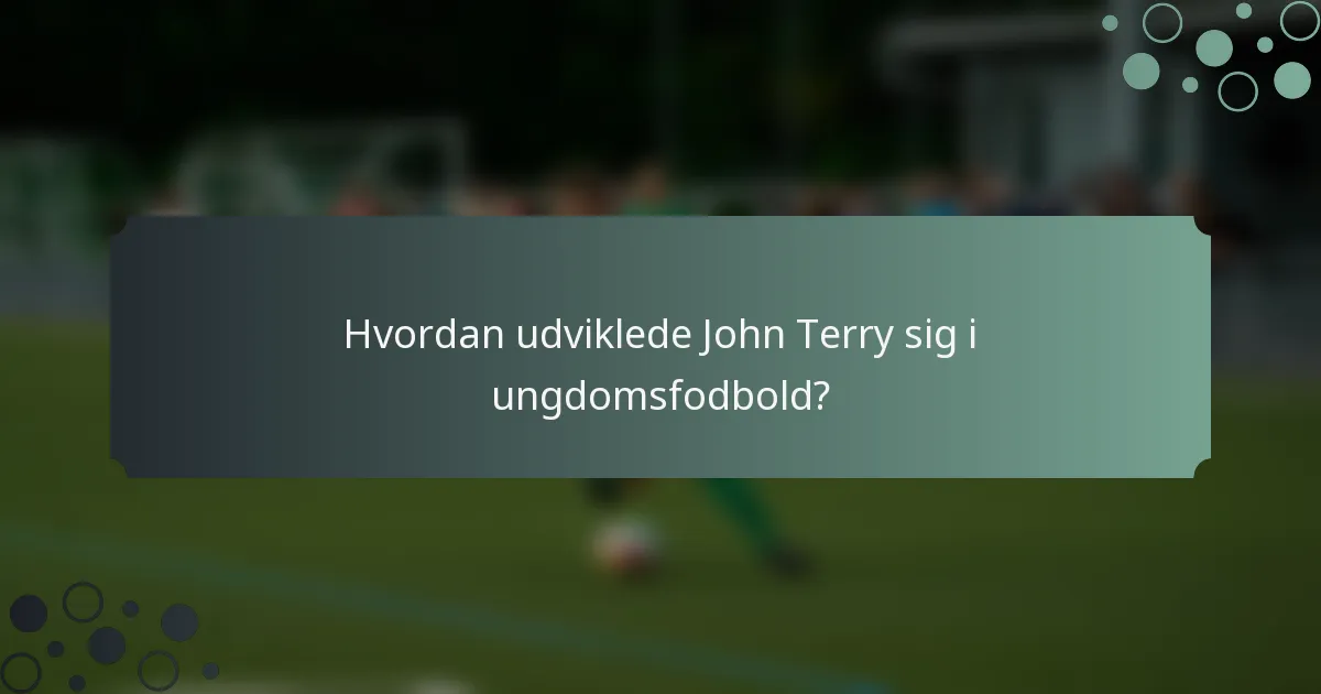 Hvordan udviklede John Terry sig i ungdomsfodbold?