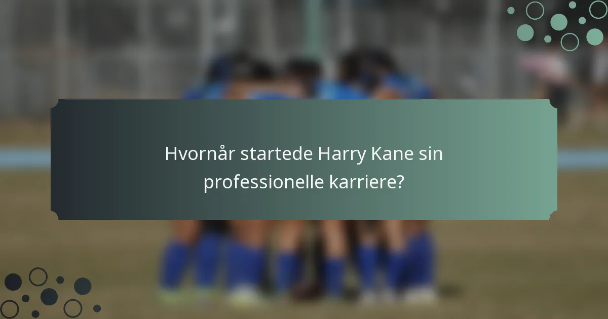 Hvornår startede Harry Kane sin professionelle karriere?